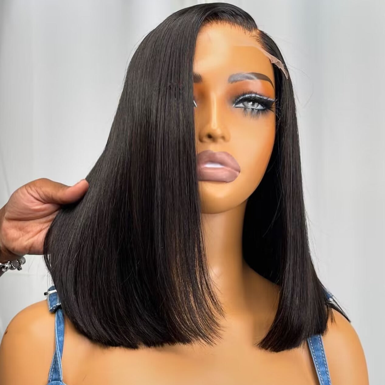 WOWANGEL Wear & Go Side Part Straight BOB 5x5 HD Lace Closure Wig 250% Density