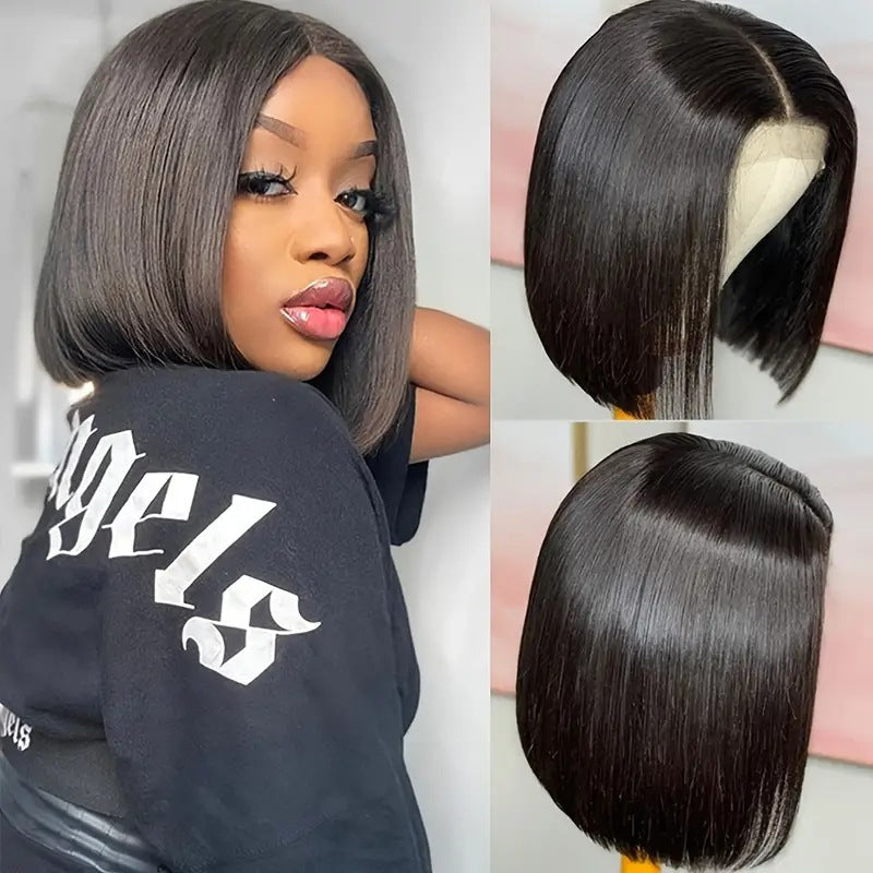 WOWANGEL Pre-Everything Straight Bob 9X6 Wear Go Glueless Wig HD Lace Wigs