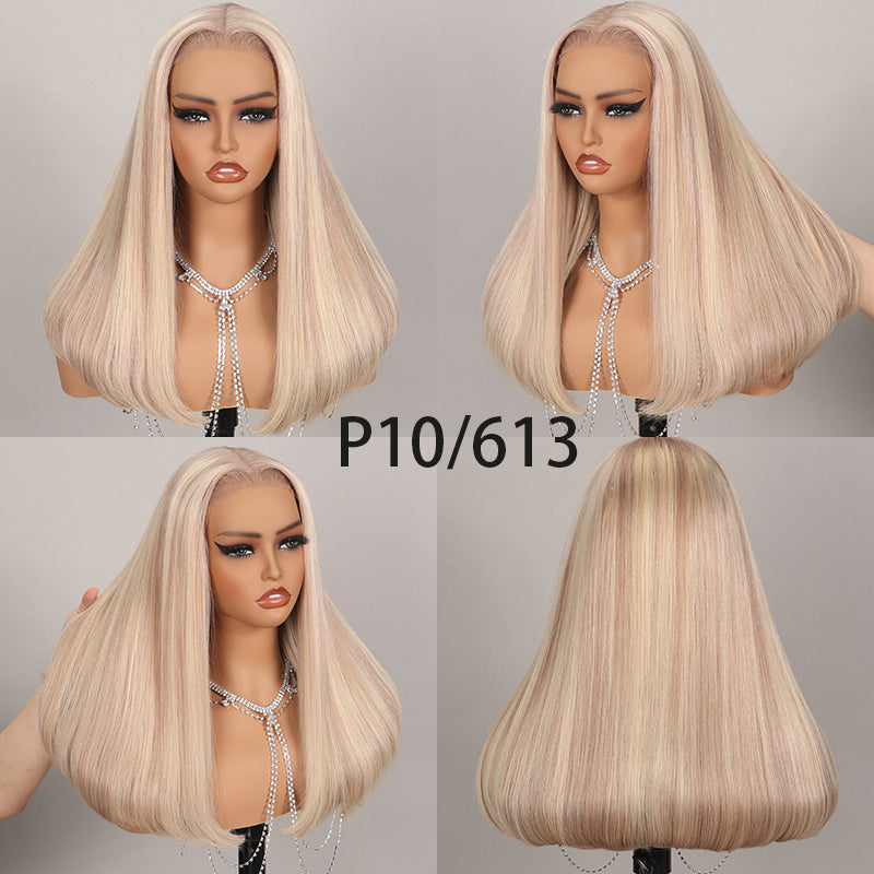 (Super Deal)Megalook Salon-Quality  Hot Selling Luxurious Glueless 6X5 HD Lace Wig Silky Straight P10/613 Blonde P18/613 Colored Wear And Go Wig