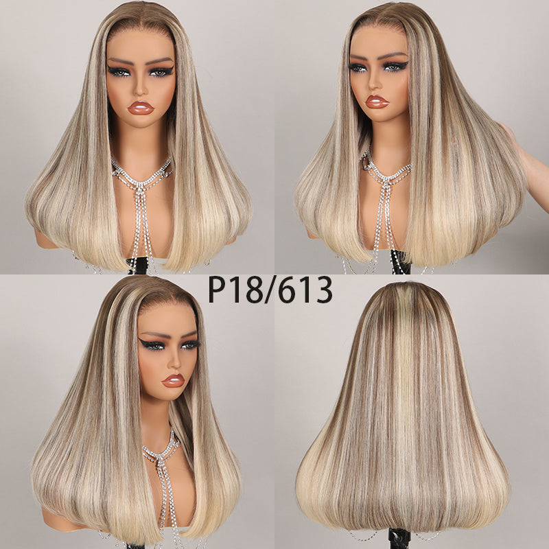 (Super Deal)Megalook Salon-Quality  Hot Selling Luxurious Glueless 6X5 HD Lace Wig Silky Straight P10/613 Blonde P18/613 Colored Wear And Go Wig