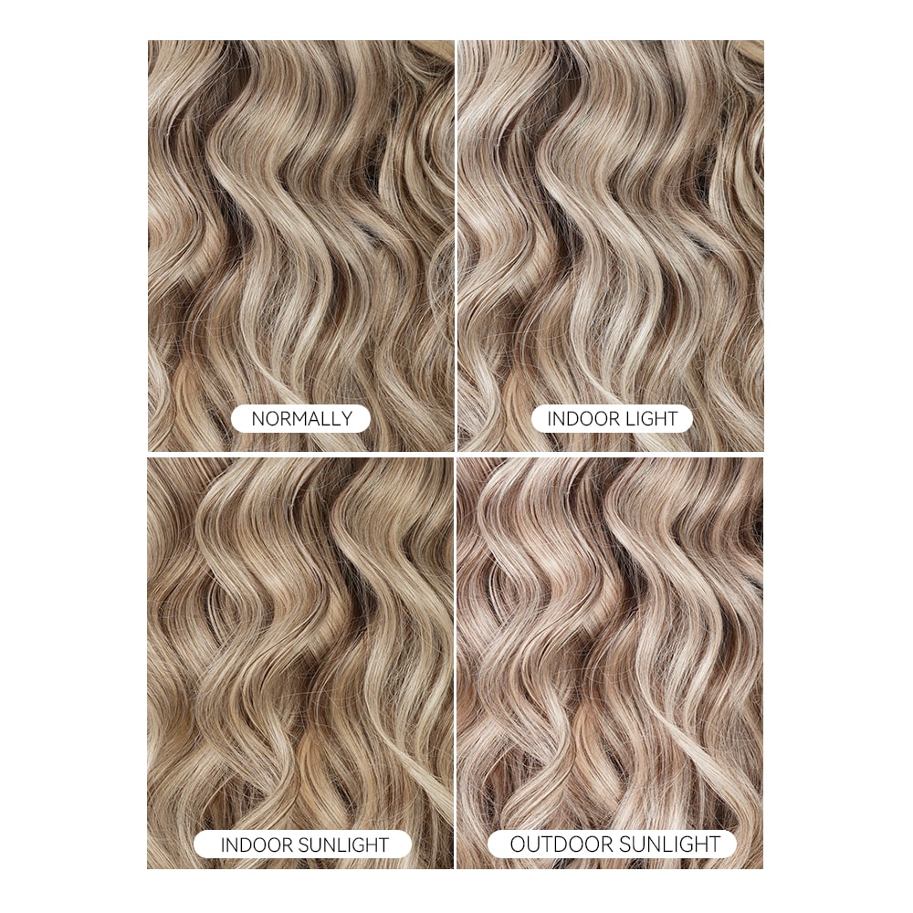 Megalook Hottest Long Highlight #P18/613 Blonde Straight /Body Wave Human Hair Wigs Blonde Hair With Highlights