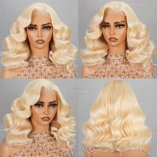 (Super Sale) Pre Cut 6x5 Short Blonde 613 Layer Cut Body Wave Bob Glueless Wig Pre-Plucked Hairline