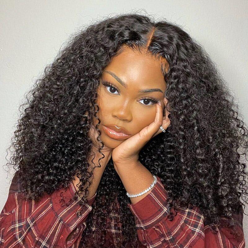 Pre Cut Lace | Kinky Curly 13x4 HD Lace Frontal Wig With Pre-plucked Edges Wig Easy Wear And Go