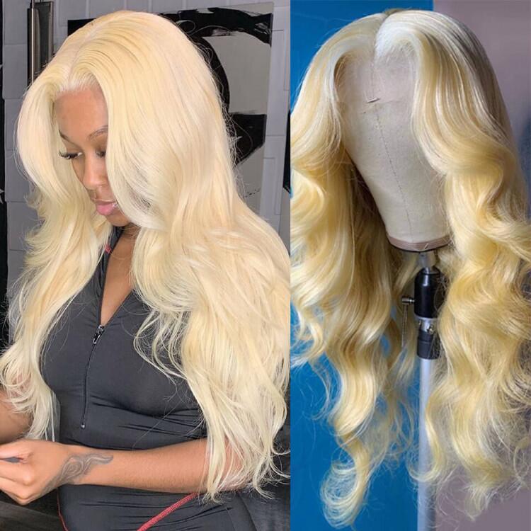 30 inch 613 Body Wave 4x4 Lace Closure Wigs 613 Blonde Human Hair Body Wave Hair Wigs