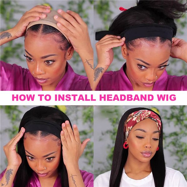 SHORT AFFORDABLE HEADBAND BOB WIG (GET FREE TRENDY HEADBANDS)