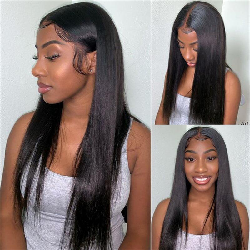 $109.9 22inch 4X4 Transparent Lace Closure Wigs Body Wave Wig Pre-Plucked With Baby Hair