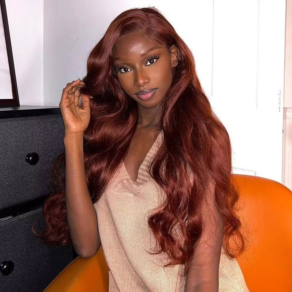 $100 OFF Code: MS100 | Pre-Cut 5x6 HD Lace #33 Reddish Copper Brown Straight Breathable Airy Cap Real Glueless Human Wigs