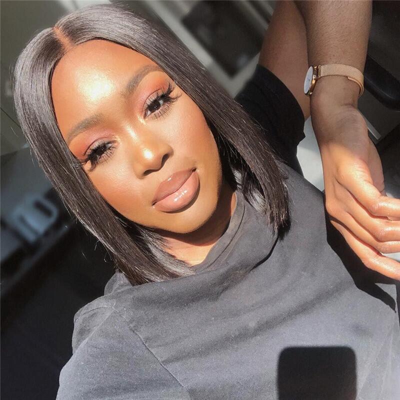 6 inch Deep Part Hairline Gulueless Wear Go Wig LACE BOB WIG SILKY STRAIGHT 150% Density Can Part Anyway