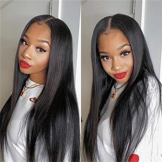 Megalook Silk Straight 2x4 U Part Wig Quick & Easy Affordable Wig Natural Black