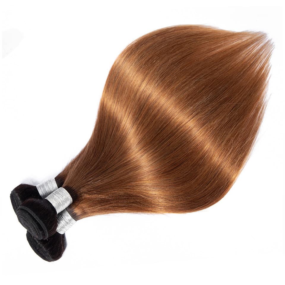 Megalook 3Bundles 1B/30 Ombre Human Hair Weaves With Virgin Human Hair Closure