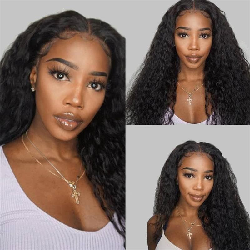 Megalook 10-32inch Water Wave Human Hair Lace Closure Wig 5x5 Lace Closure Wigs