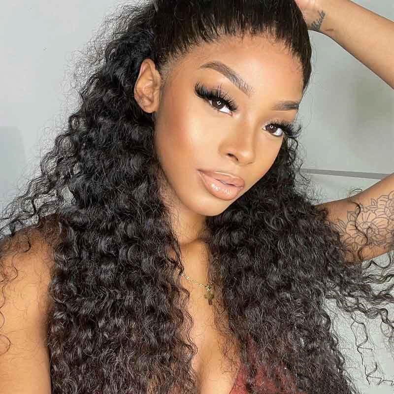 Lace Closure Wig 5x5 Lace Closure Wigs Deep Wave Human Hair For Women Black