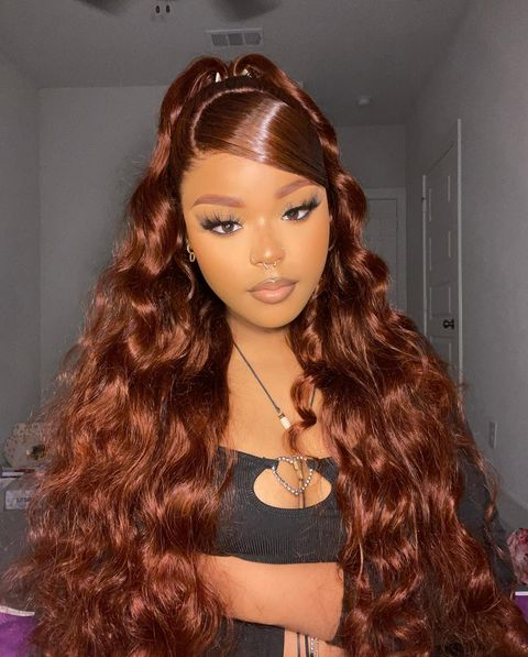 $100 OFF Code: MS100 | Pre-Cut 5x6 HD Lace #33 Reddish Copper Brown Straight Breathable Airy Cap Real Glueless Human Wigs