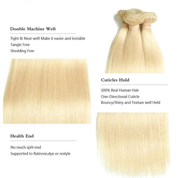 613 Blonde Brazilian Hair Bundle Straight Weave Remy Human Hair Weft 28 30Inch Free Shipping