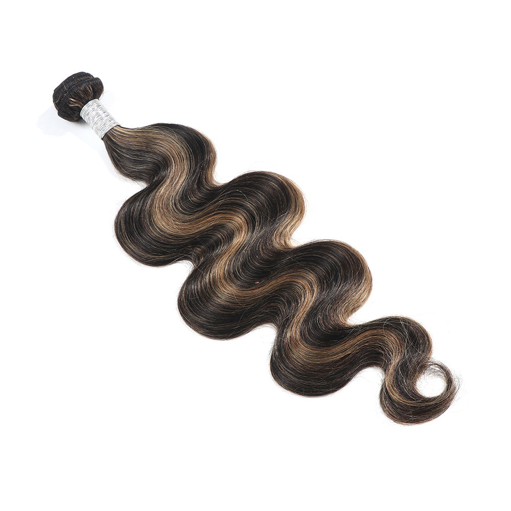 Highlight Balayage Colored 3/4Bundles With 13x4 Lace Frontal Closure Virgin Human Hair Body Wave