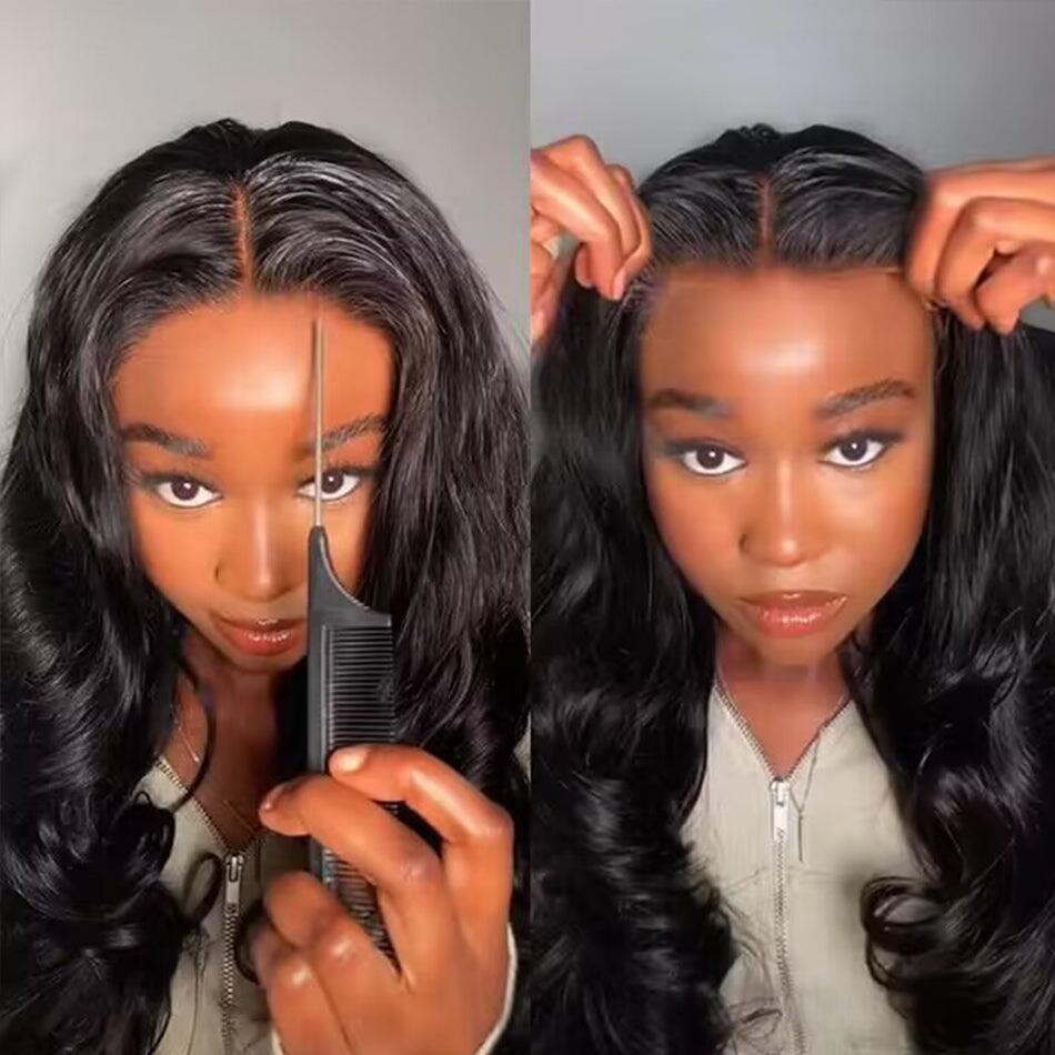 (Super Deal) $99=22''4X4 Swiss Lace Natural Color Lace Cheap Closure Wigs Body Wave Wig Pre-Plucked With Baby Hair