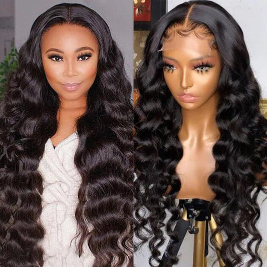 (Super Deal)Megalook Long Transparent 4X4 Transparent Lace Closure Wigs Loose Wave /Deep Wave Wig Pre Plucke With Baby Hair