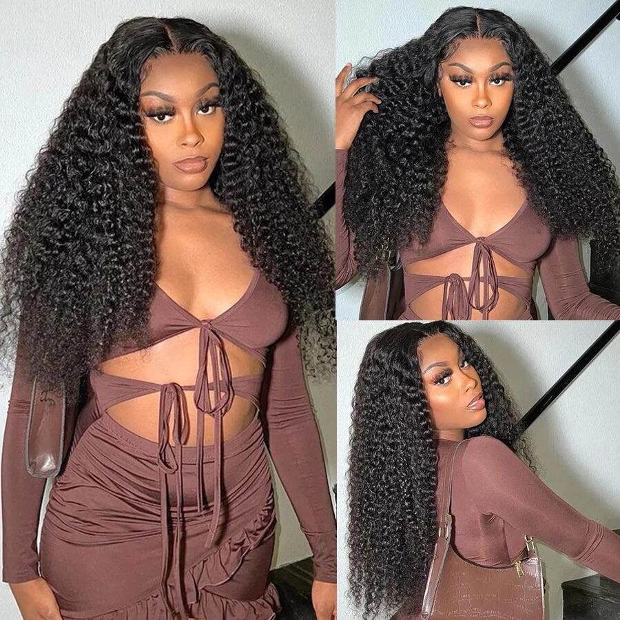 4X4/5x5/13x4 Upgrade REAL HD lace Wigs Curly Crystal Lace Frontal Hair Pre Plucked Deep Curly Hair Invisible Lace Wigs