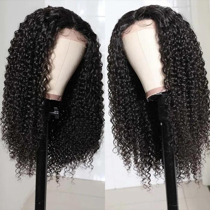 Jerry Curly Lace Closure Wig 4X4 Lace Closure Curly Human Hair Wig