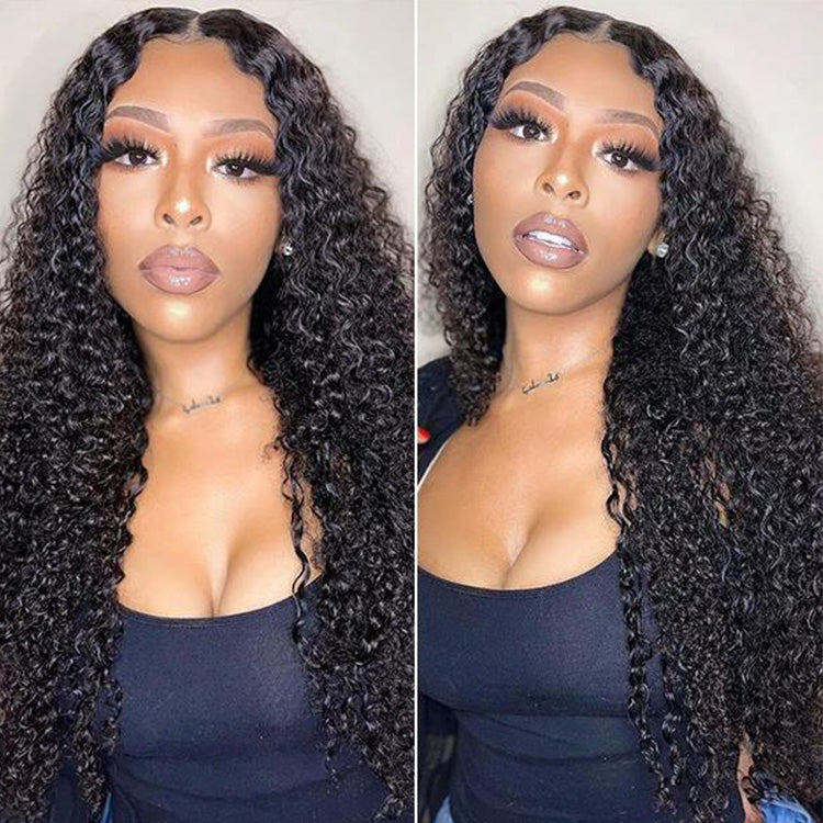 Megalook Kinky Curly 360 Lace Frontal Wig Preplucked Brazilian Curly Lace Wig With Baby Hair