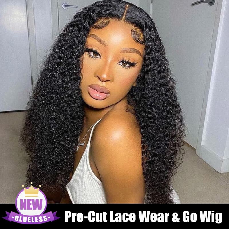 Megalook 3D Dome Cap Bleach Knots 13x4 HD Lace Wig Deep Curly Human Hair Easy Wear And Go Wig