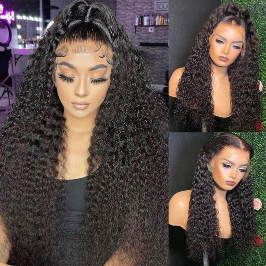 4X4/5x5/13x4 Upgrade REAL HD lace Wigs Curly Crystal Lace Frontal Hair Pre Plucked Deep Curly Hair Invisible Lace Wigs