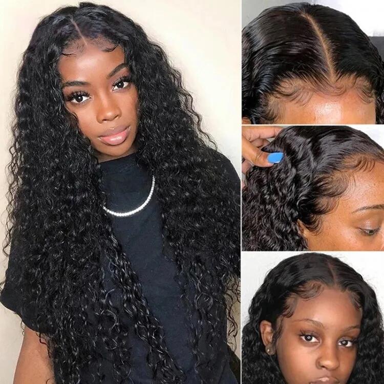 Megalook Pre Cut Lace Real Glueless 5x5 HD Lace Closure Wigs Jerry Curly Style New Dome Cap Beginner Friendly Wig Wear & Go Glueless Wig