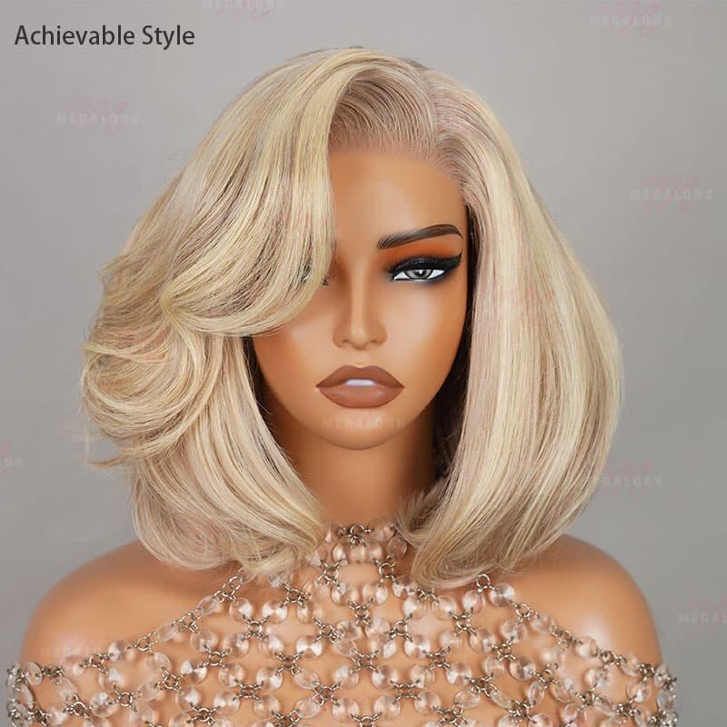 13x4 Lace Pre Plucked 613 Blonde Bob Lace Frontal Wig High Quality