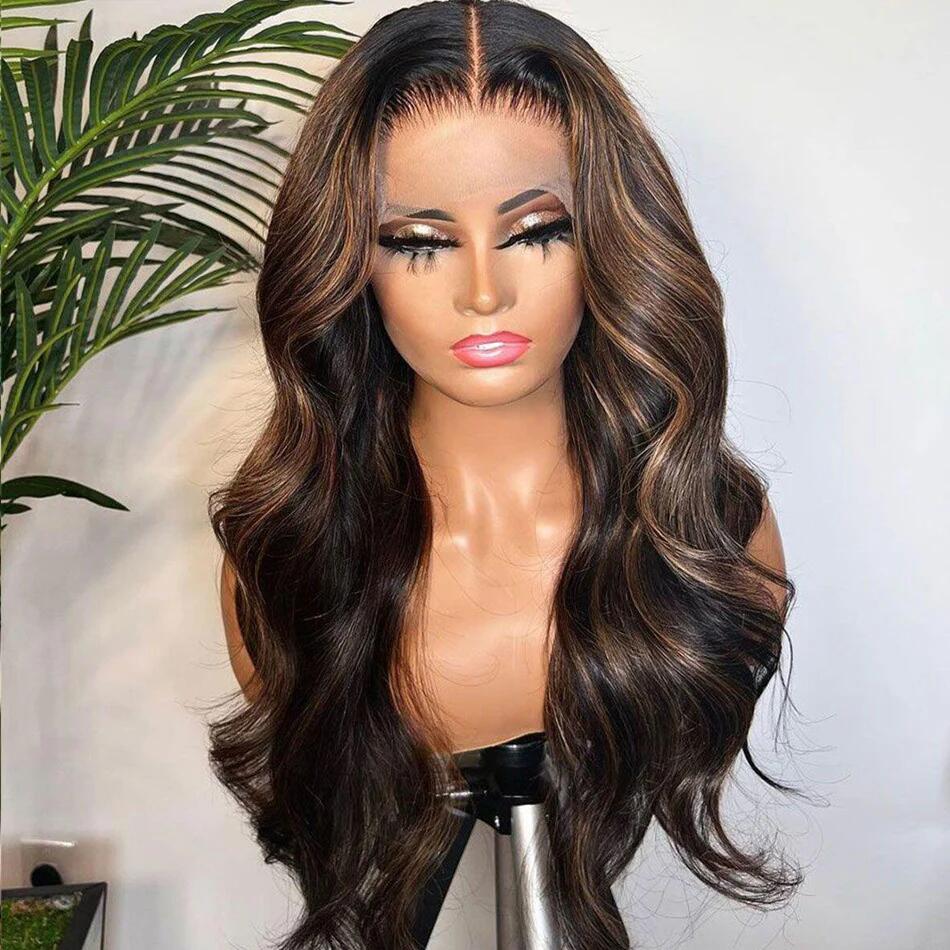 $100 OFF Code: MS100 | Classic Style Body Wave Honey Blonde/P1B30 Highlights Transparent Lace 13x4 Lace Human Hair Wigs Free Part Wig