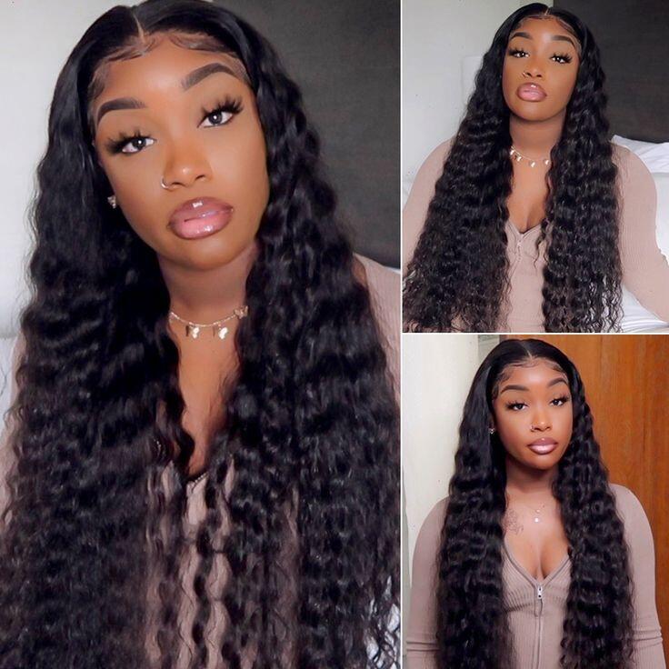 Pre Cut Lace Upgraded 5x5 HD Lace Closure Wigs Real Glueless Loose Deep Wave New Dome Cap Beginner Friendly Wig Wear & Go Glueless Wig