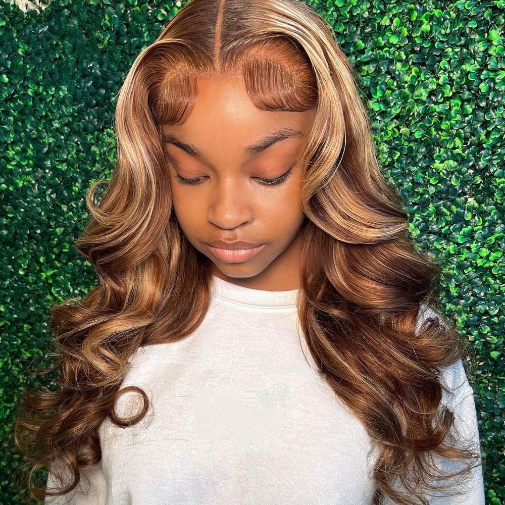 Megalook Pre Cut Lace New Launch Wear & Go Glueless HD Lace Wig 5x5 Highlight P4/27 Color Dome Cap Wigs