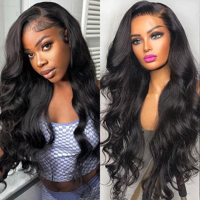 Pre Cut Lace | Glueless 13x4 Real HD Lace Wig Breathable Dome Cap Hd Glueless Wig Body Wave Human Hair Wear& Go Wig