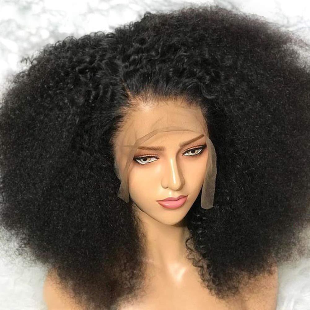 Afro Kinky Curly Natural Color Curly Wig 13x4 Lace Frontal Virgin Human Hair Wigs