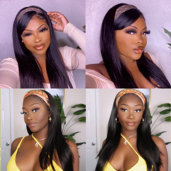 Megalook Silky Straight Human Hair 210% Density Stock Wig 3/4 Half No Glue Beginner Friendly 3 In 1 Wig