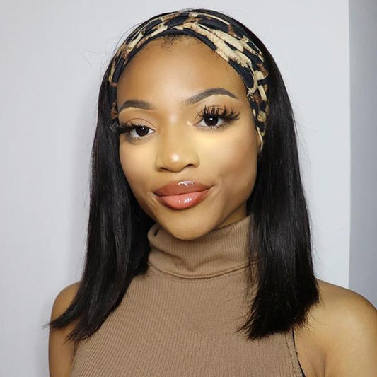 SHORT AFFORDABLE HEADBAND BOB WIG (GET FREE TRENDY HEADBANDS)