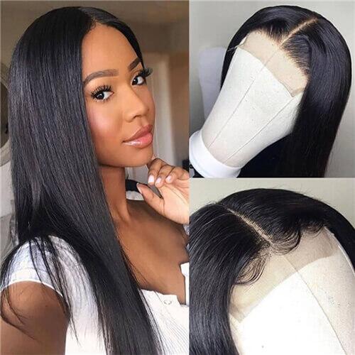 Megalook 4x4 Lace Closure Human Hair Wigs 180% Density Straight Human Hair Wig