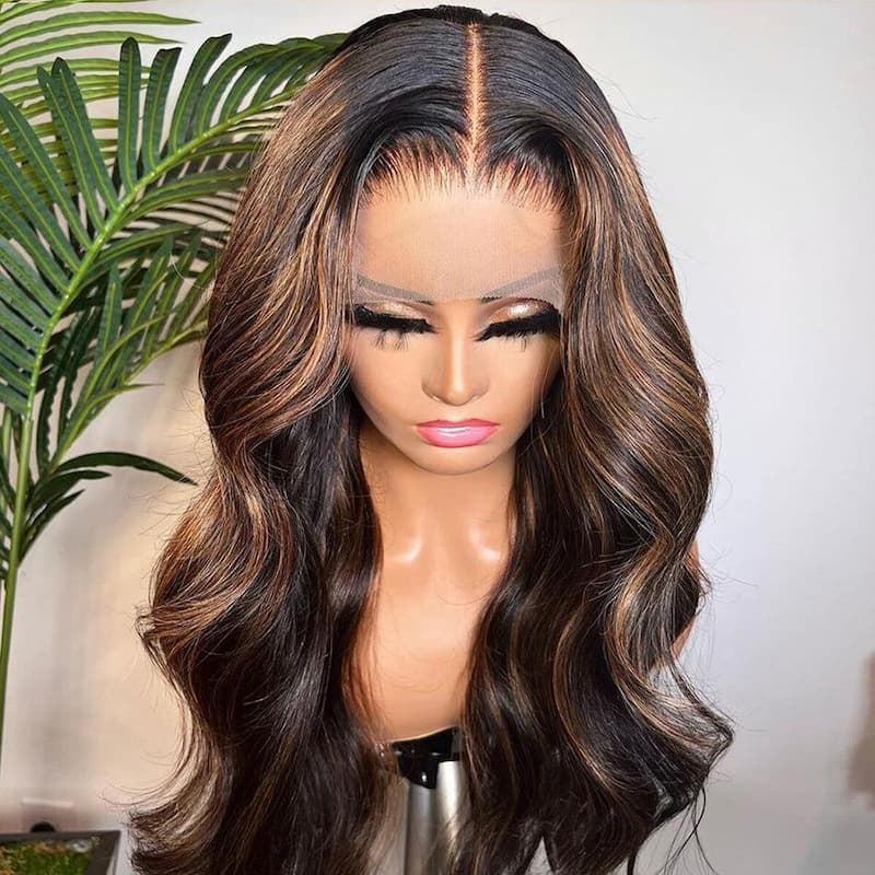 (Super Deal) Megalook 13x4 Lace Highlight P1B/30 Highlight Brown #4 Chestnut Body Wave Wig Undetectable Lace Front Wigs