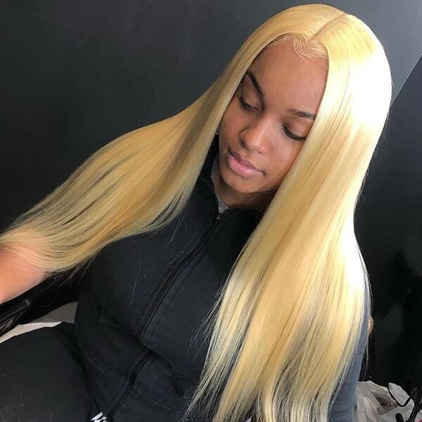 613 Blonde Lace Closure Human Hair Wig | Can Be Dyed | 16 Inch Special Sale