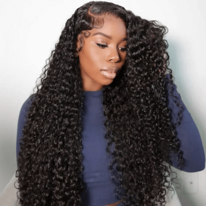 Megalook Upgrade 5x5 Crystal Lace Frontal Curly Wigs Real HD lace Pre Plucked 210% High Density Wigs