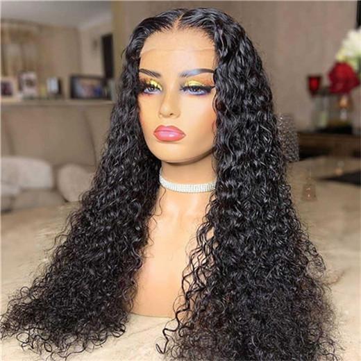 Megalook Transparent Curly Wig 13X4 Lace Front Wig 180% Density Human Wig Natural Hairline With Baby Hair