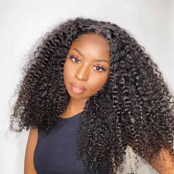 Pre Cut Lace | Kinky Curly HD Lace Closure Wig With Pre-plucked Edges 6X5 HD Lace Closure Wig Easy Wear And Go