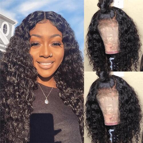 4x4 Deep Wave Lace Closure Wigs High Quality Human Hair Wigs