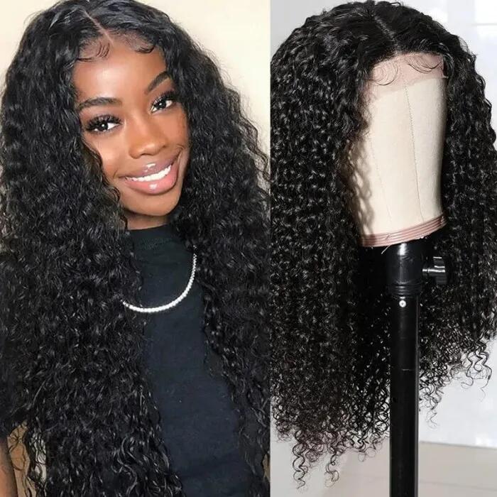 Jerry Curly Lace Closure Wig 4X4 Lace Closure Curly Human Hair Wig