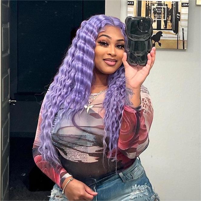 Megalook New Light Lavender Wig Straight/Body Wave Human Hair Wigs 13x4 Transparent HD Lace Wigs