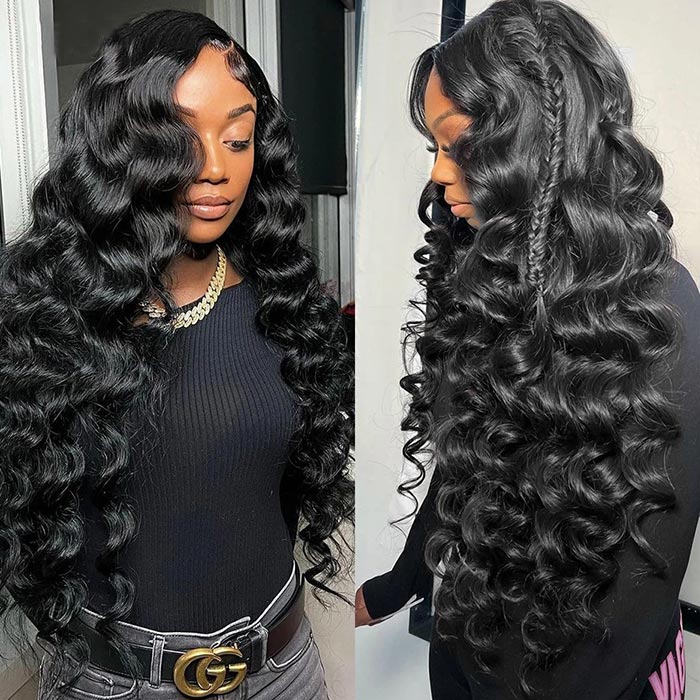 (Super Deal)High Quality 22'' Long 13x4 HD Lace Front Spiral Curly Natural Black Pre-plucked Natural Hairline Glueless Breathable Airy Cap Human Hair Wig