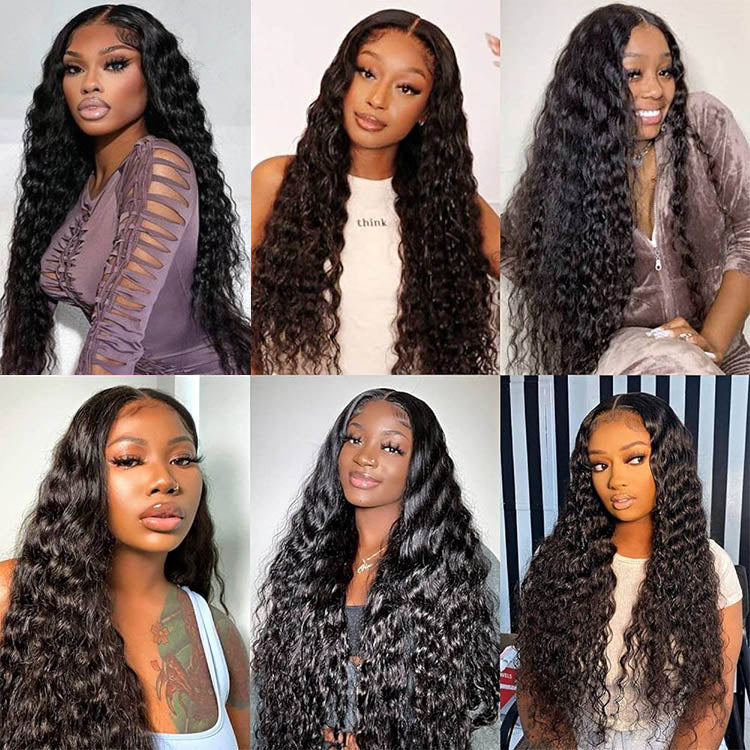 Loose Deep Wave Wigs 360 Lace Frontal Wigs Pre-plucked Natural Hairline Remy Human Hair