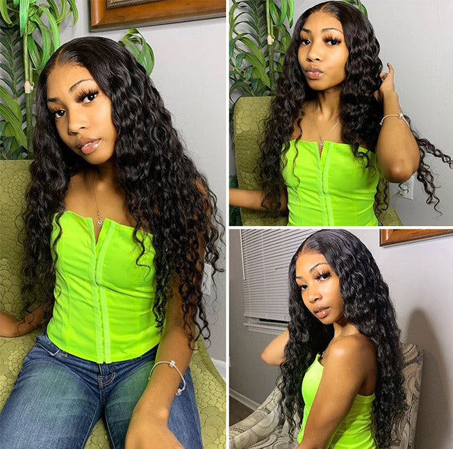 Loose Deep Wave Wigs 360 Lace Frontal Wigs Pre-plucked Natural Hairline Remy Human Hair