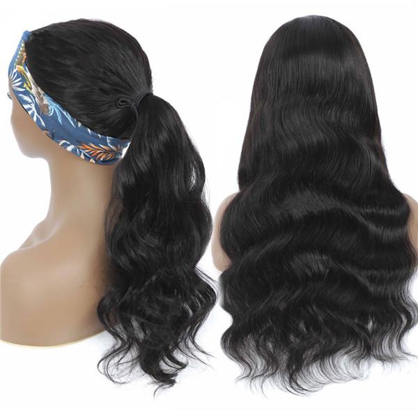 Affordable Headband Wig 180% Density Body Wave Human Hair Wig | THROW ON & GO