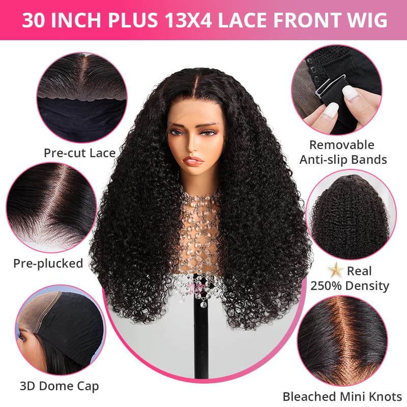 (Super Deal)Megalook 30inch 36inch Long 13x4 Transparent Lace Frontal Wigs Pre-plucked Natural Hairline Breathable Airy Cap Human Hair Wig