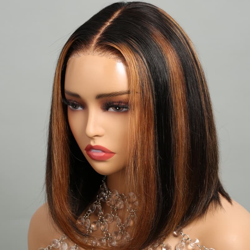 Megalook Bogo Free 6 Inches Deep Part Pre-Cut Lace Wigs Straight Bob No Code Needed